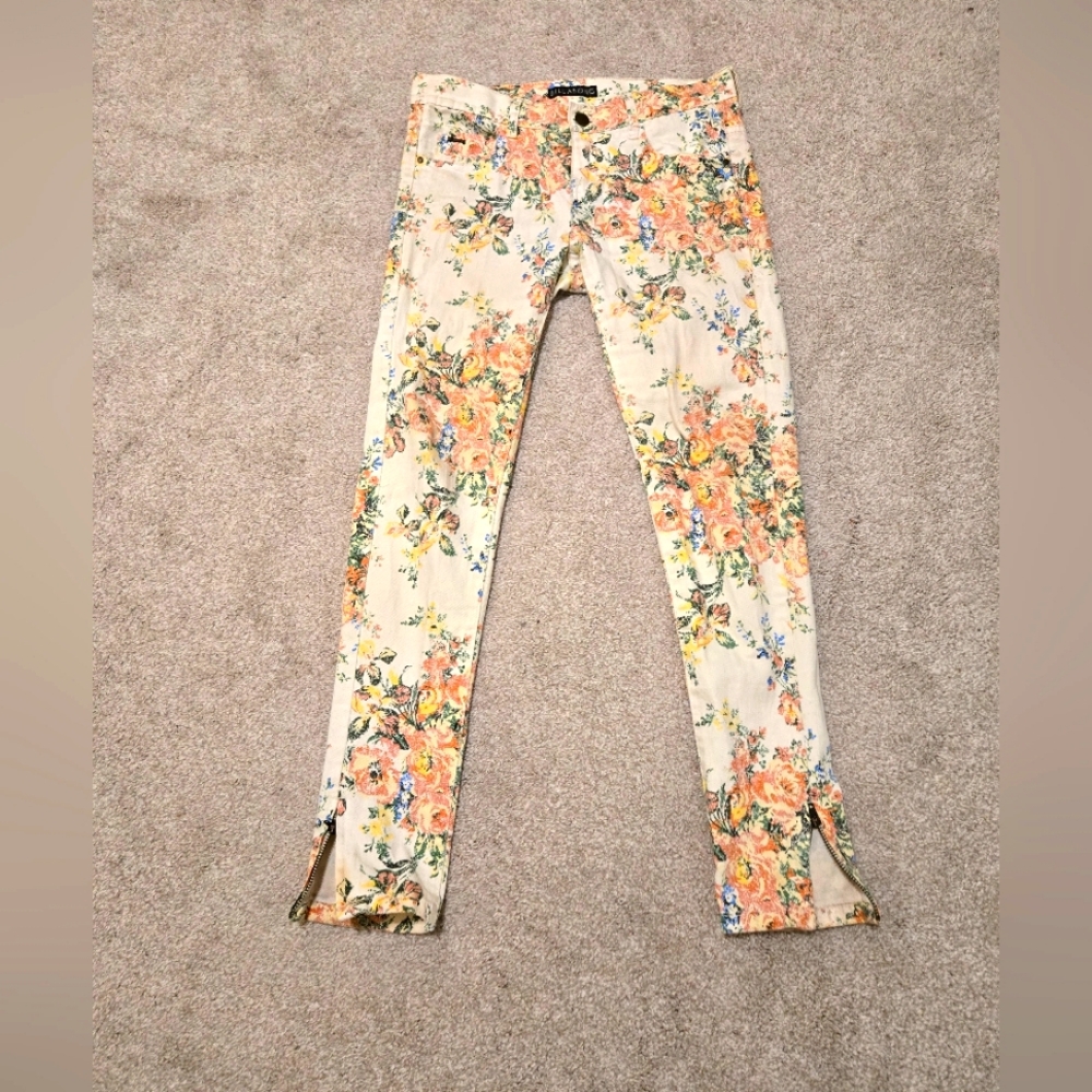Floral Print Skinny Jeans